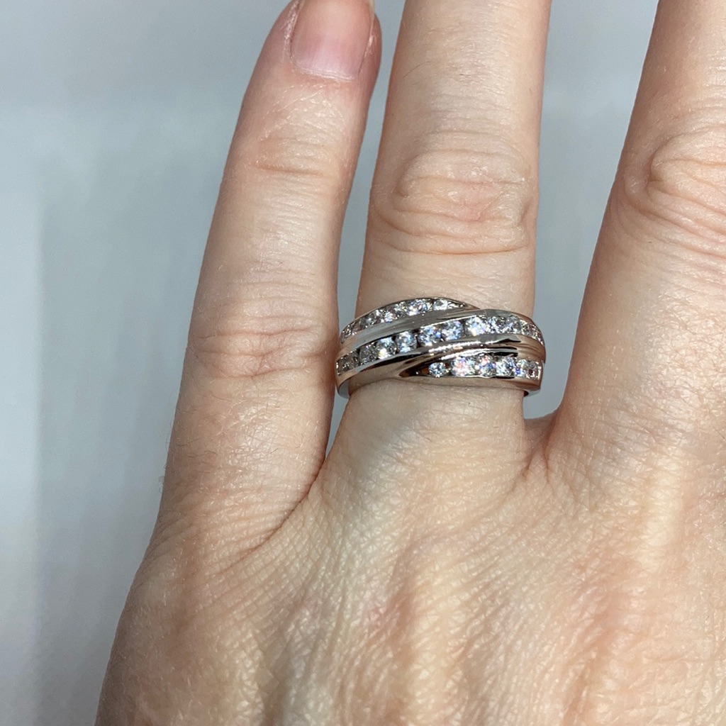 Simulated Diamond Ring Sterling Silver J-7,J-8,J-9